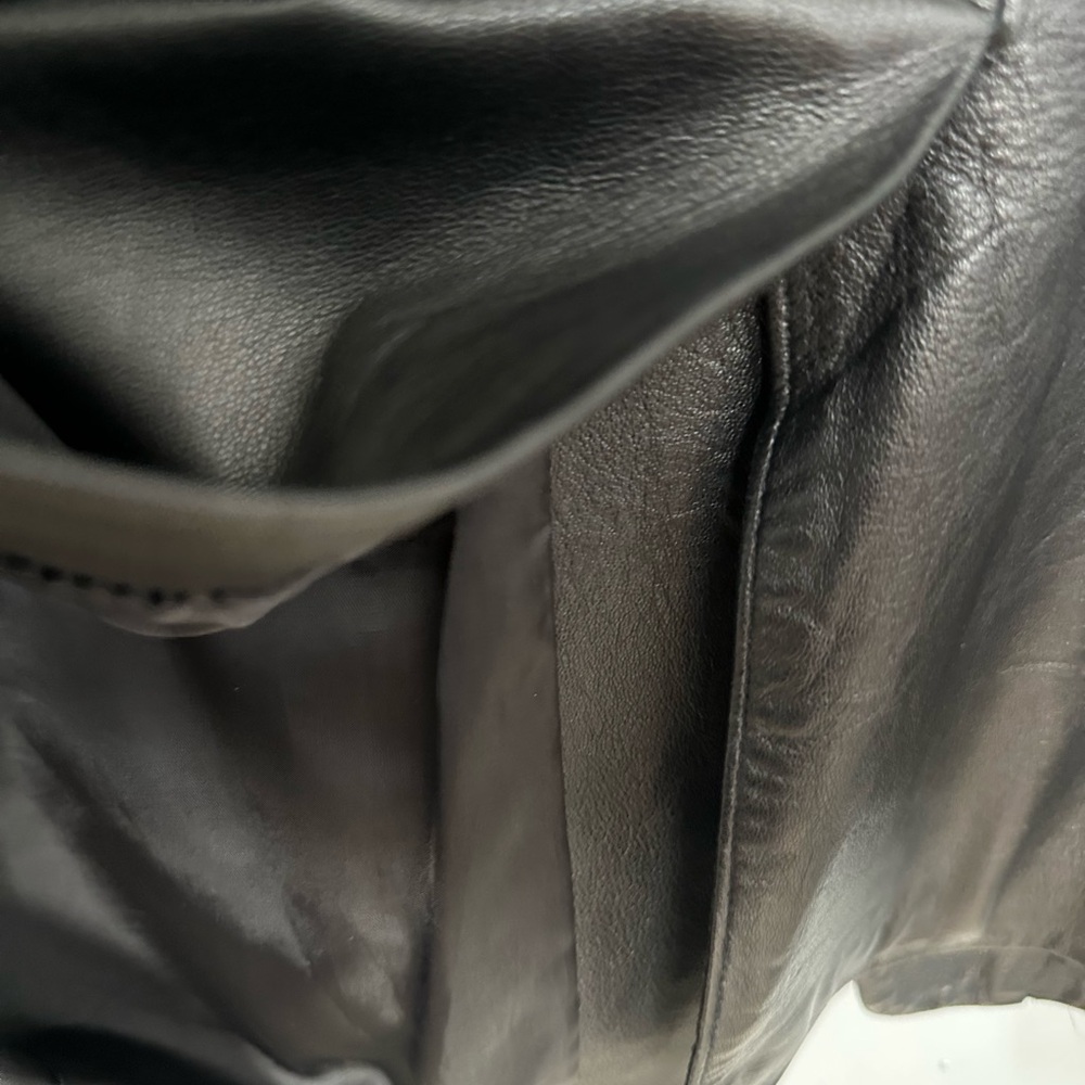 Alfani Black Genuine Leather Blazer Jacket Men’s 40R - Picture 9 of 9